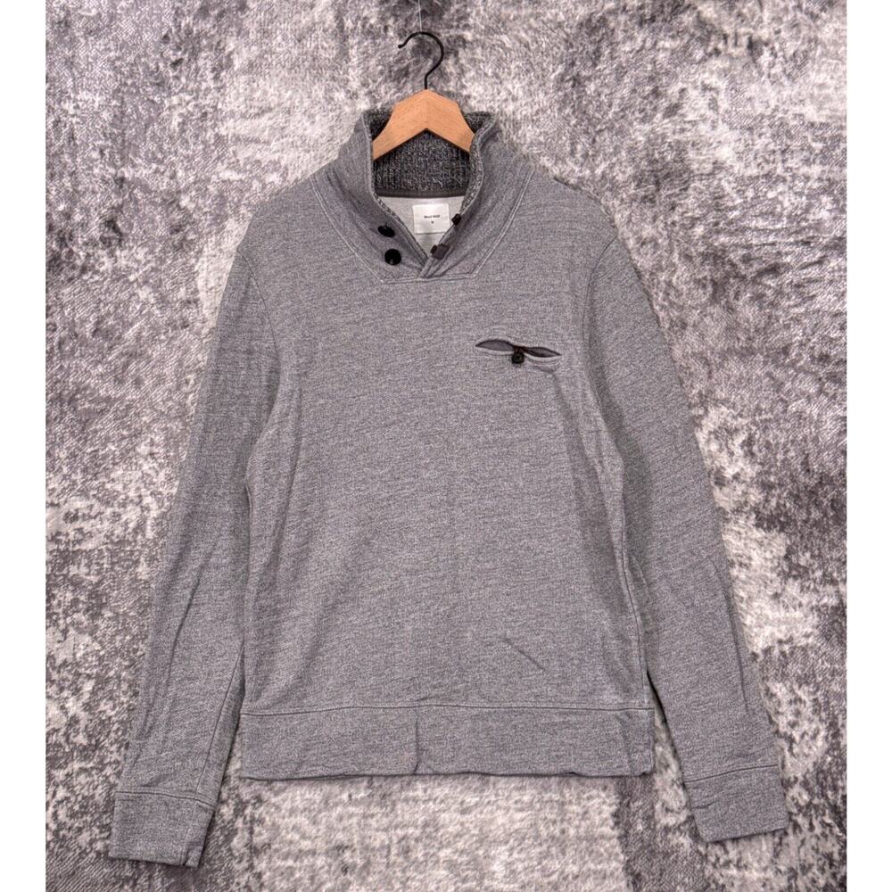 Billy Reid Sweater Medium Mens Gray Shawl Pullover French Terry